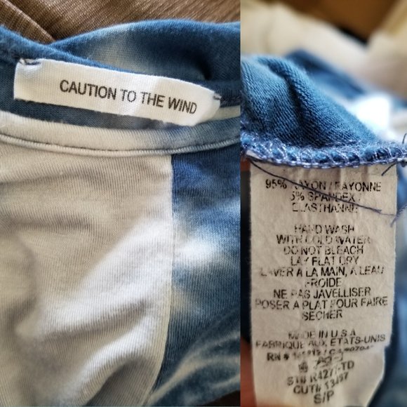 Caution To The Wind Blue Tie Dye Cropped Tank - Picture 3 of 3